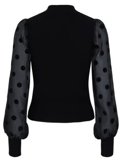 Y.A.S naisten pusero, YASDOTME LS KNIT PULLOVER Black
