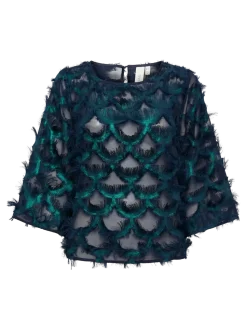 Y.A.S naisten toppi, YASPAZILLA 3/4 TOP Navy Blazer